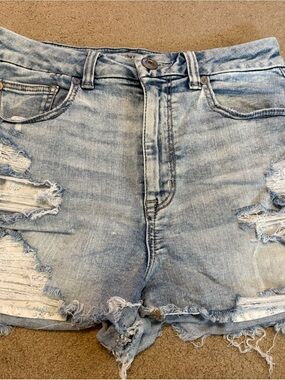 American Eagle Outfitters Light Blue Distressed Denim Cutoff Shorts